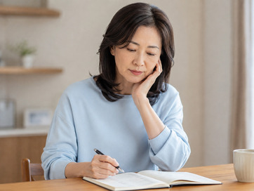 お金のことで心配が尽きない女性